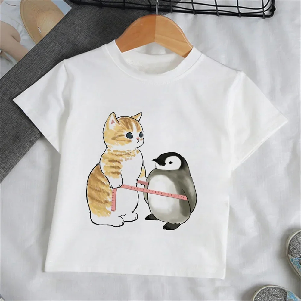 Summer Clothing Baby Girl - Kinderkleidung Mädchen Cartoon-Katzen-T-Shirt für Mädchen Kurzarm